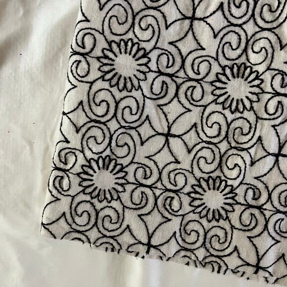 Vtg Y2K 2000s Cream Embroidered Linen Mini Skirt Plus Size 20W - Picture 5 of 8